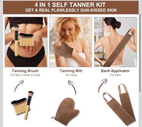 4 in 1 Luxury Velvet Tanning Mitt Self Tanning Mitt Applicator Self Tanner Brush Self Tanner Back Applicator Self Tanner Mitt Tanning Brush Tanning Gl