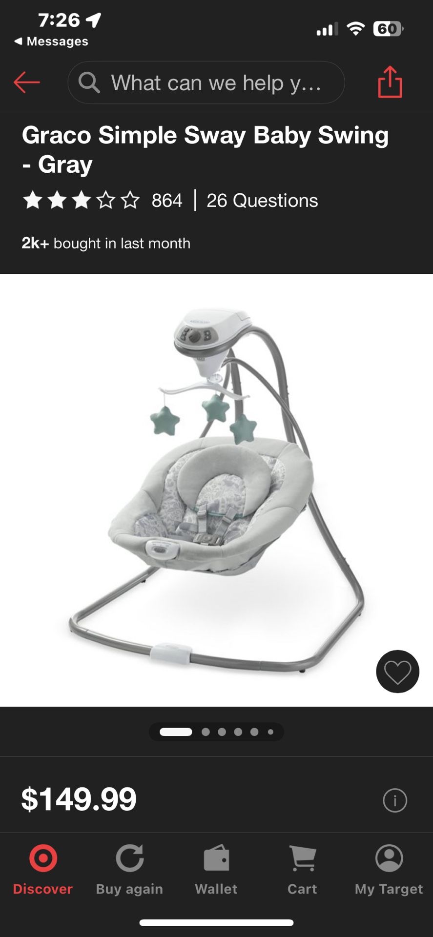 Swing Graco Simple Sway Baby Swing