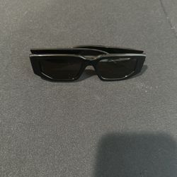 Prada Men's Triangle Logo Bicolor Rectangle Sunglasses