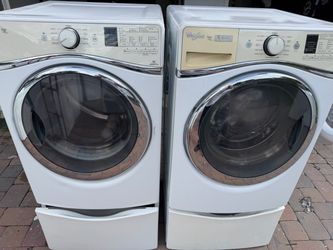 Whirlpool Duet Washer & Electric Dryer Set – Front Load – Pedestals