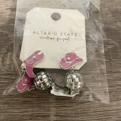 Atar’g State Pink And Silver Earrings 