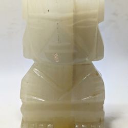 Vintage Onyx Marble Carved Aztec Stone Mayan Figure Bookend Single.