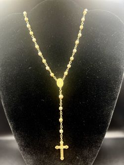 14k Tri Tone Gold Beads Rosary