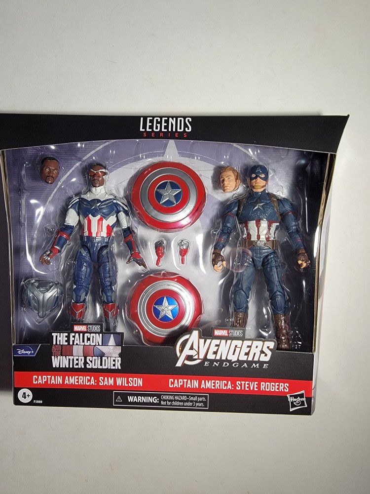 Marvel Legends Captain America Steve Rogers And Sam Wilson Action Figures