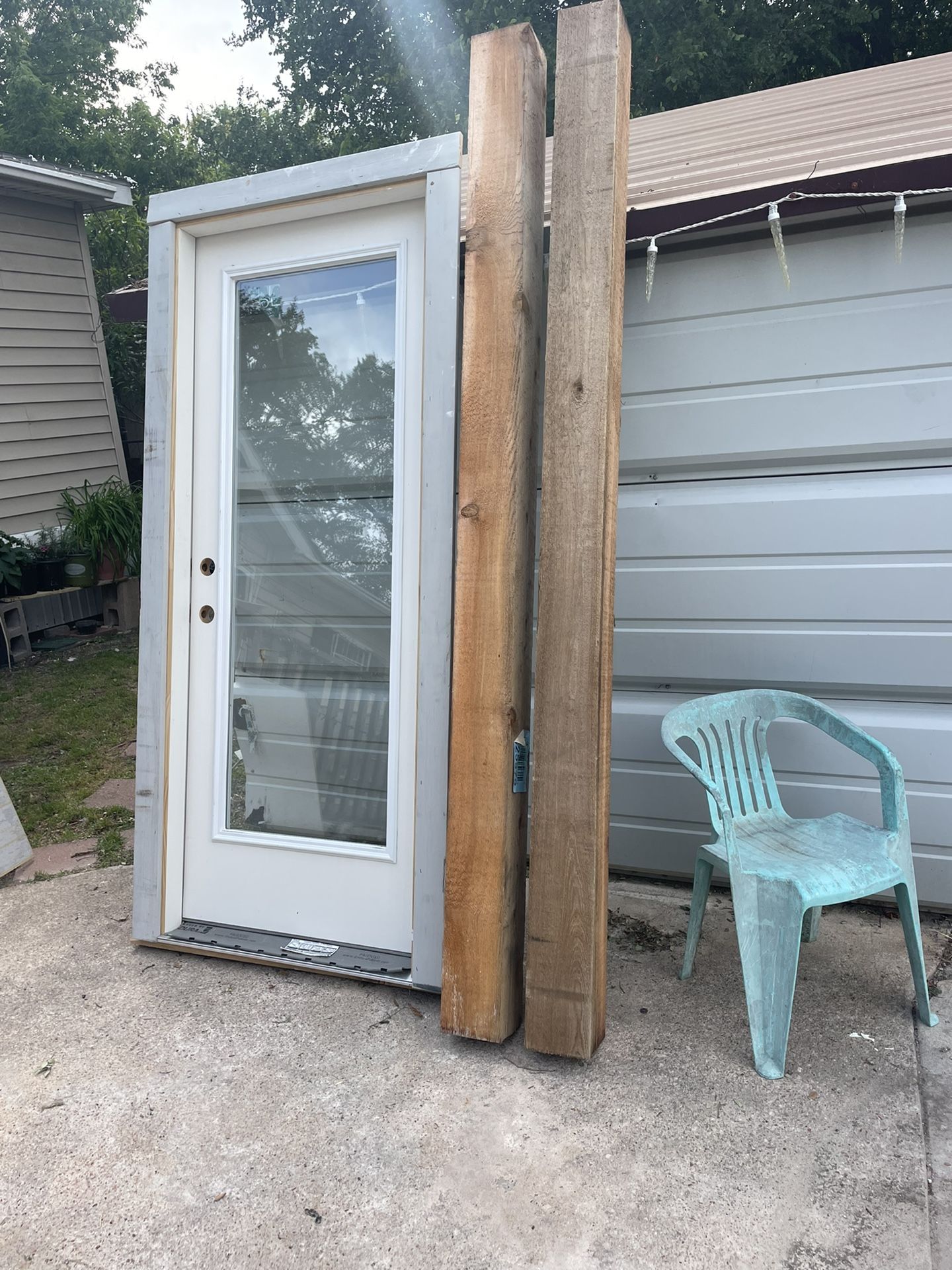 1 Exterior Door And 2 6x6x8 Cedar Posts