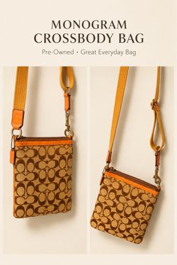 Coach Signature Monogram Crossbody Bag by
