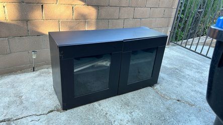 Black TV Stand  ikea holds up to a 60 inch TV