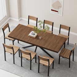 Extendable Dining Room Table for 4 6 8, 55"-70.9" Kitchen Table Rectangle Wood, Expandable Dining Table with Hidden Storage, Space Saving Farmhouse Ki