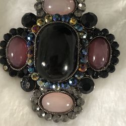 Vintage Purple, Pink & Plum Barbiecore 2.25” Brooch/Pendant Nice!