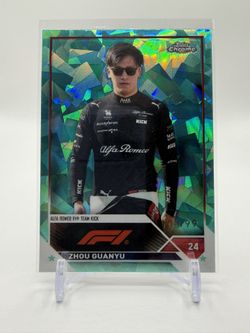2023 Topps Chrome Sapphire Formula 1 F1 Zhou Guanyu Aqua 03/99