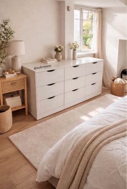 White 9 drawer dresser