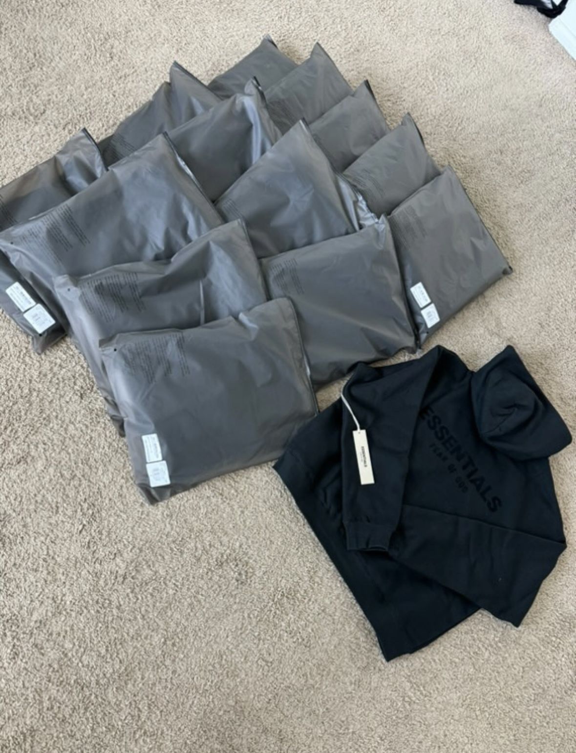 Black L Essentials Hoodie