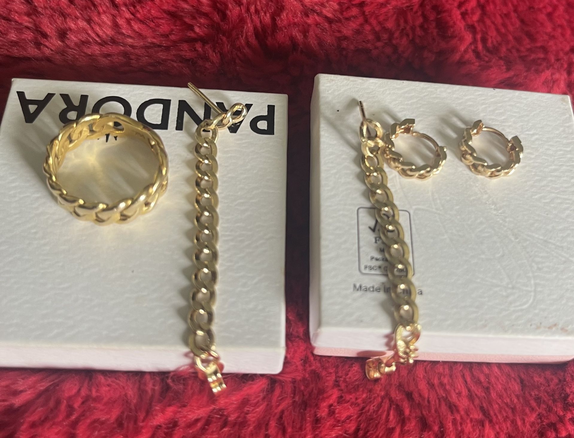 Ring, Earrings Set Cuban Style 14k Gold $800