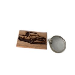Custom Made Low Raider Truck Logo Keychain 