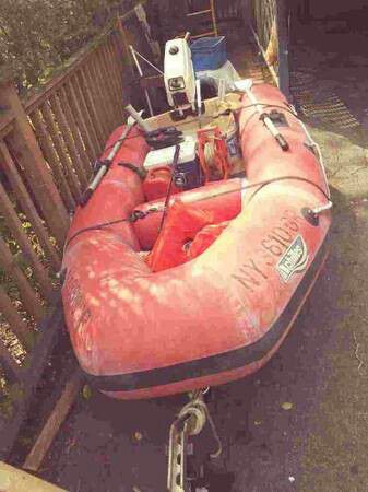 9' inflatable boat with motor
