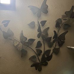 vintage metal butterfly wall sculpture