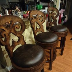 3 Bar Stools Chairs Barstools 30"