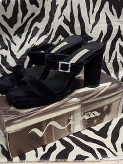Black Velvet Heels