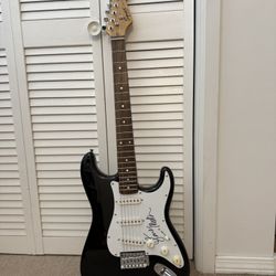 New Fender Squier Strat Guitar Signed By Steve Miller