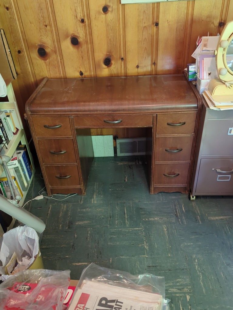 Vintage Wood Office Desk 