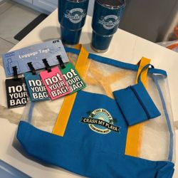 Crash My Playa Country Music Luke Bryan 2 Stainless Insulated Cups, Tote Bag And Luggage Tags 