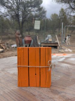 Hand Made Rustic Wood Pumpkin