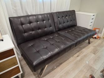 Futon sofa bed vinyl leather