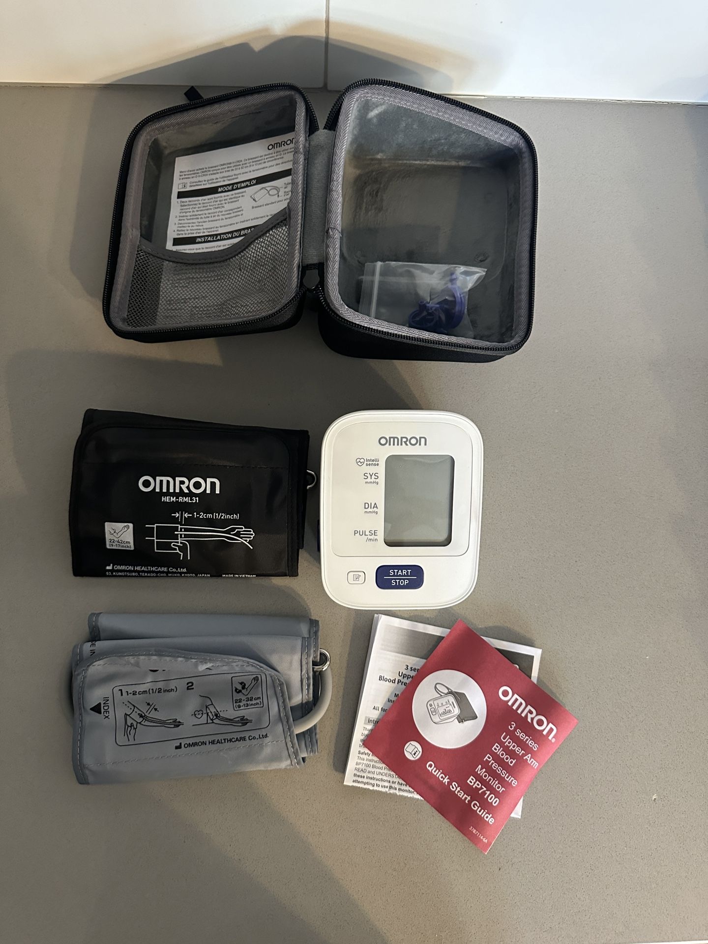 OMRON Upper Arm Blood Pressure Monitor Hard Travel Storage Case, S/M and M/L Cuffs