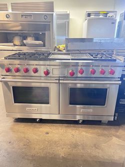 WOLF 60” PROFESSIONAL DUAL FUEL RANGE – DOUBLE OVEN – GRIDDLE & CHARBROILER