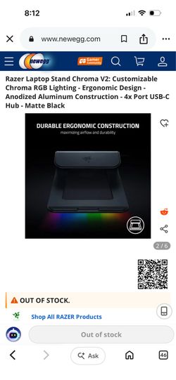 Razer laptop stand chrome
