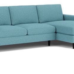 EQ3 Oskar Plush 2-Piece Sectional Sofa with Chaise