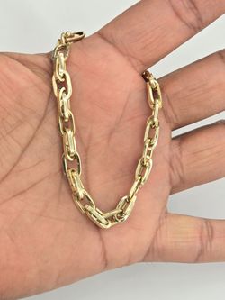 14k Real Gold Fancy Paperclip Style Bracelet