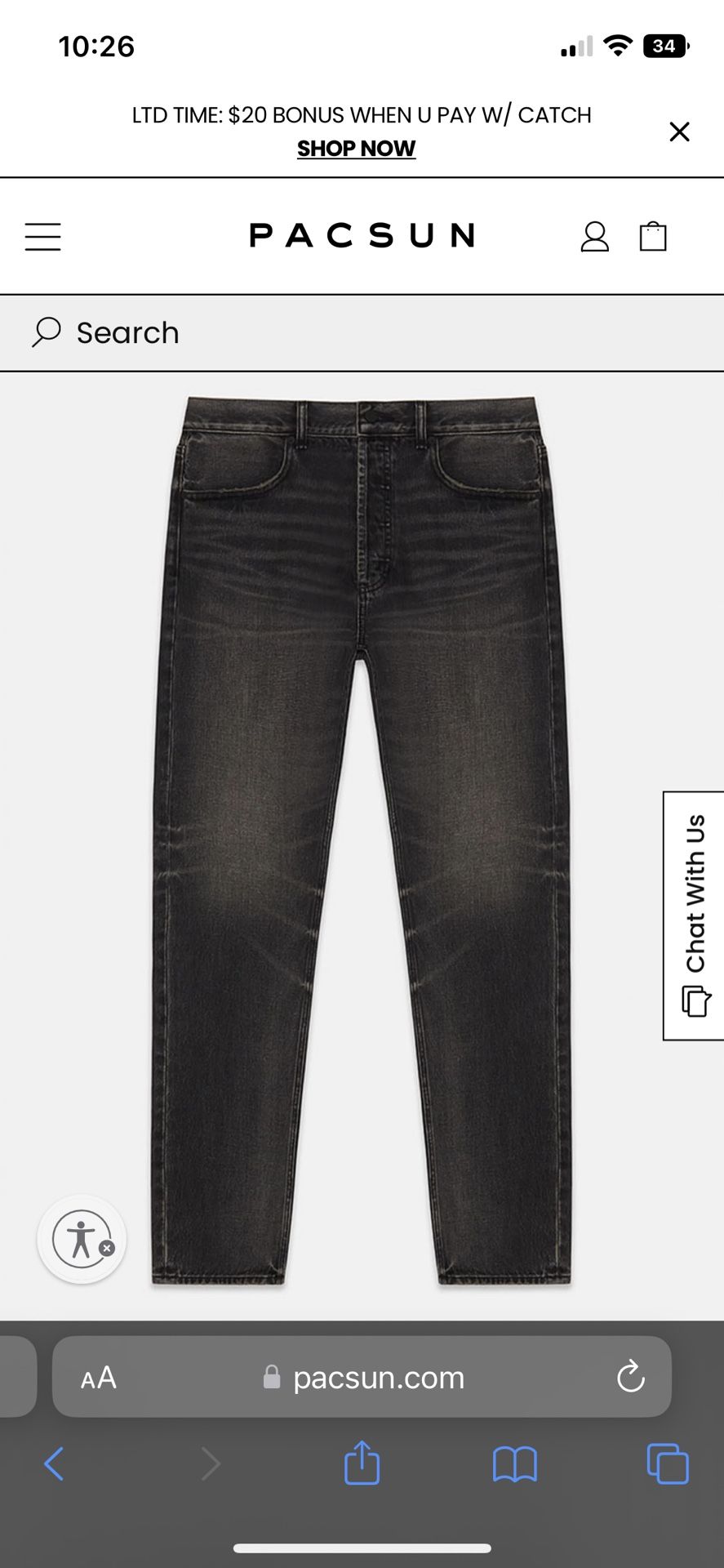 ESSENTIALS FEAR OF GOD Black 5-Pocket
