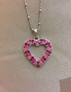 💕 💗 💞 Pink Crystal Heart Necklace 💞💗💕