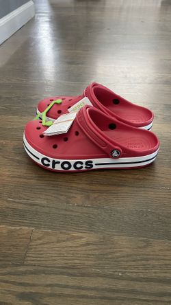 New Red Band Crocs Size W9 M7