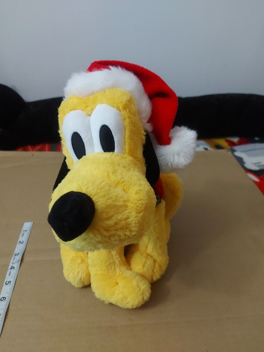 Disney Store Holiday Pluto Plush Dog Stuffed Toy