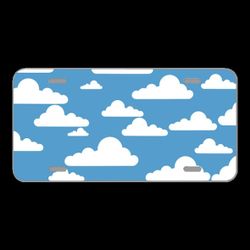 License Plate Novelty Car Front Clouds Sky Blue Cumulus White