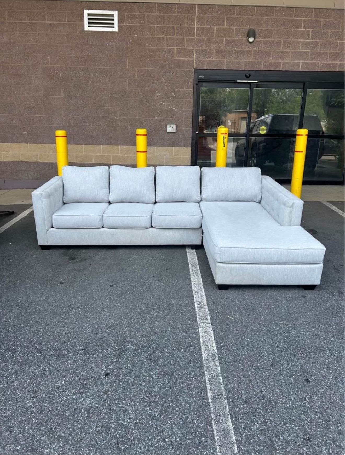 Light Grey Sectional Couch - Delivery