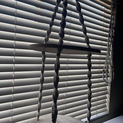 Macrame two level plant hanger