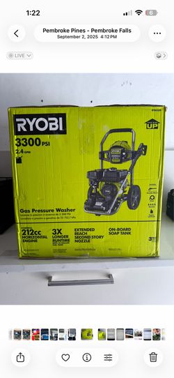 RYOBI 3300 PSI 2.4 GPM with 212cc Engine