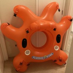 Patched - Fluzzle Tube Inflatable Thick Water River Pool Float Raft Lounge Connectable - Orange