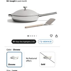 12.5” Nonstick Frying Pan w/ Lid & Spatula – Stainless Steel, Induction & Oven Safe
