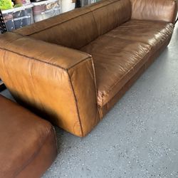 Brown Leather Sofa