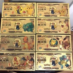 24k Gold Plated Pokémon Banknote Collection
