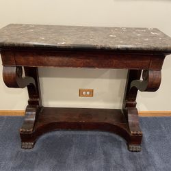 Antique Console Marble Table Bar With Claw Feet