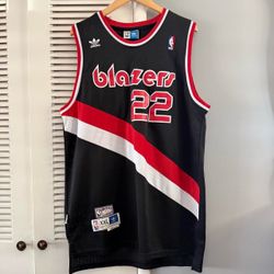Clyde Drexler 22 Portland Trail Blazers Sewn Adidas Jersey Size 2XL