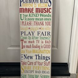 Hobby Lobby Playroom Rules - 36.7 in x 12.7 in ( 93 cm x 32 cm).- $15