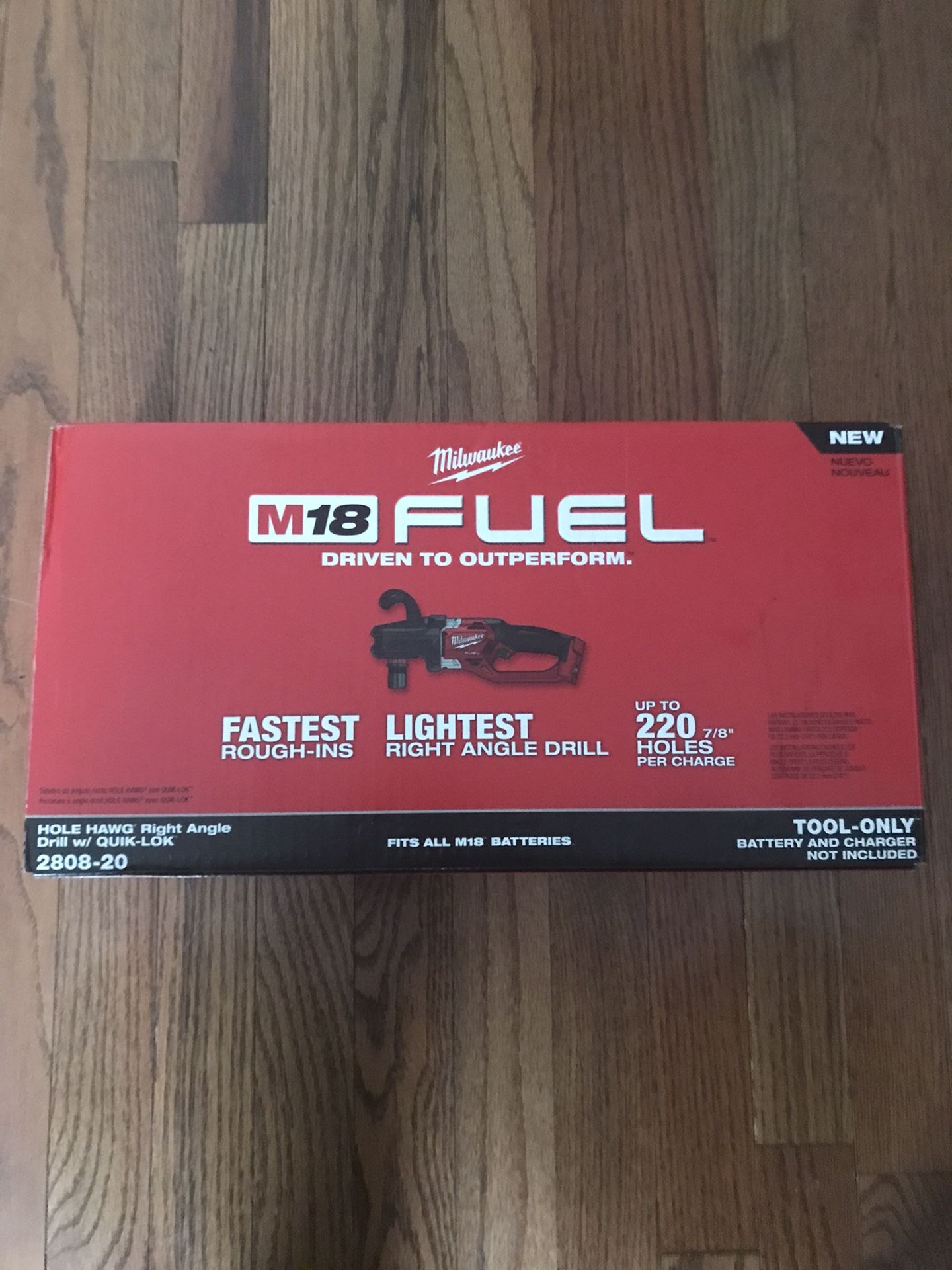 Milwaukee Fuel M18 Hole Hawg Right Angle Drill W/Quik-lok