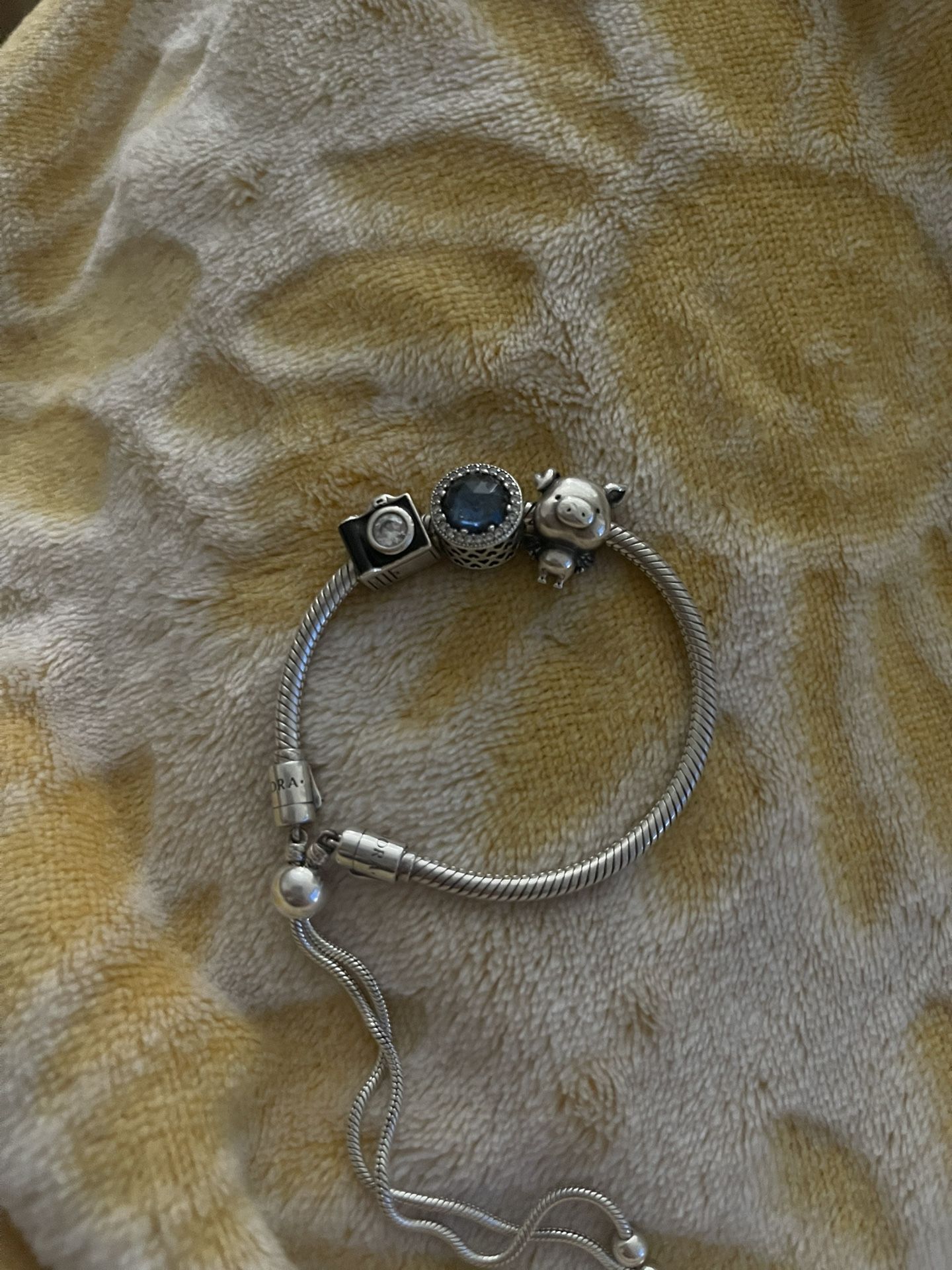 Pandora Bracelet With 3 Charms