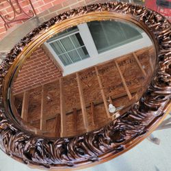  Round Mirror Brown With Tone Gold